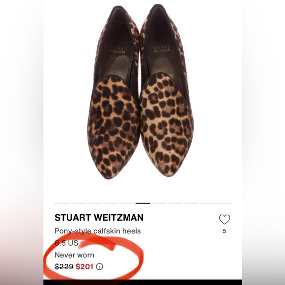 EUC STUART WEITZMAN AUTH Women Leopard Print CalfHair Uprise Loafer
Pump Sz 10 - Picture 3 of 12